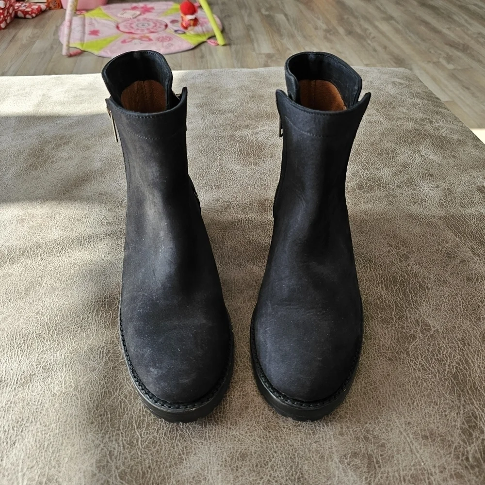 Frye Natalie Double Zip Leather Boots Size 6